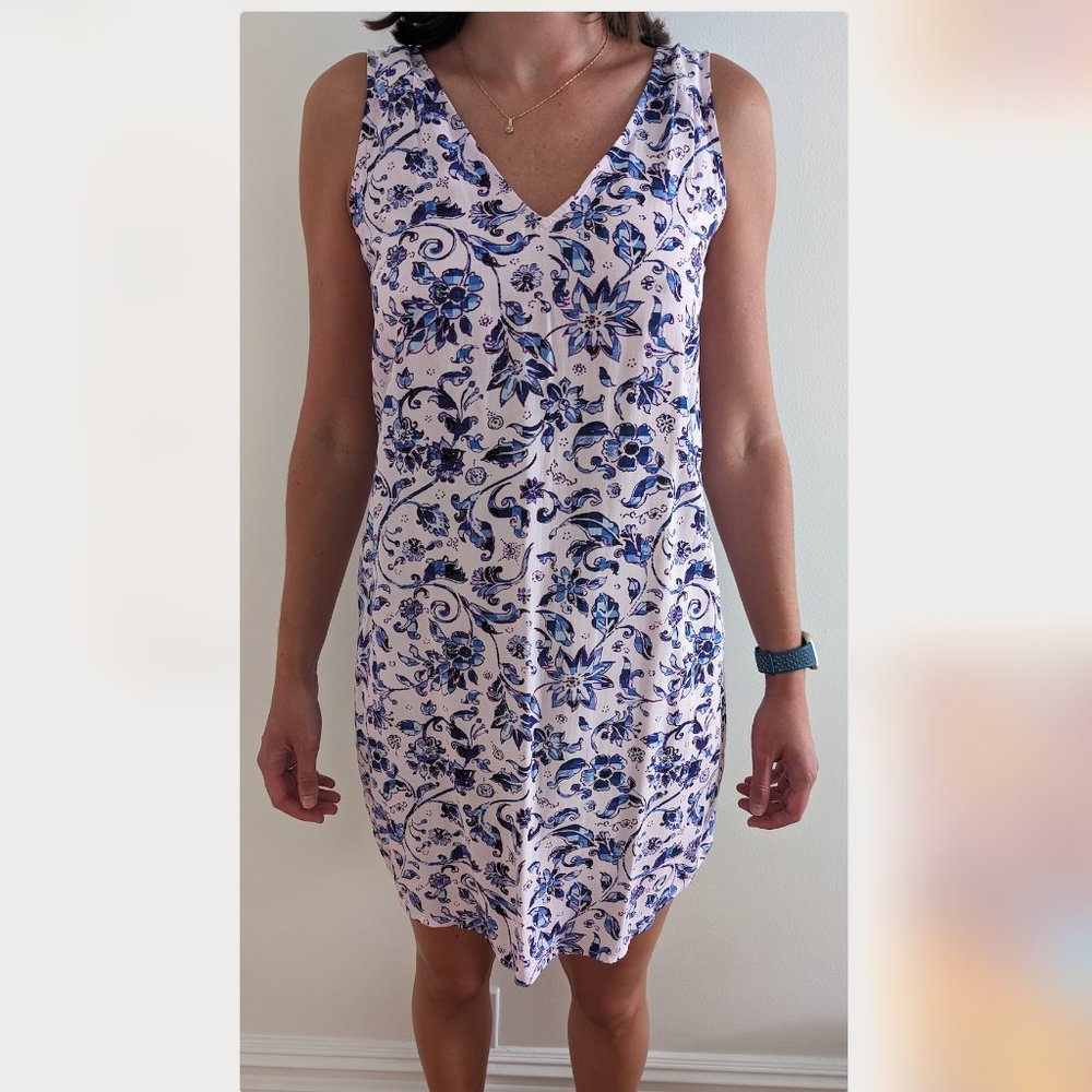 Gap Floral Print Shift Dress Size Extra Small Women's Pink Lilac EUC